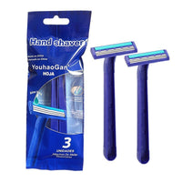 HKM-051731 Blue Stainless Steel Three-layer Disposable Razor for Men