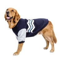 HKM-726035 Wavy Two-legged Hoodie for Dogs - Warm Cotton Pet Apparel in Green, Red, Blue (Sizes 3XL-5XL)