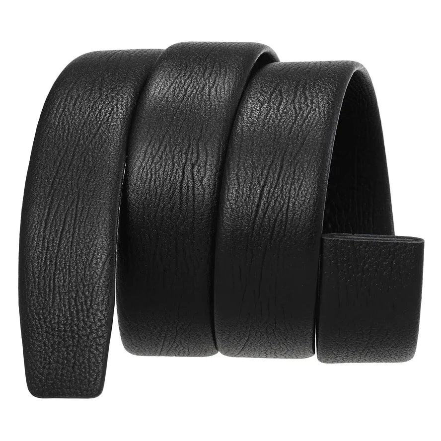 HKM-376915 Men's Genuine Leather Automatic Buckle Belt - Model LY35-3855 in Black