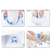 HKM-699667 Cooling Ice Scarf for Dogs - Striped Blue Polyester Relief Scarf in Multiple Sizes