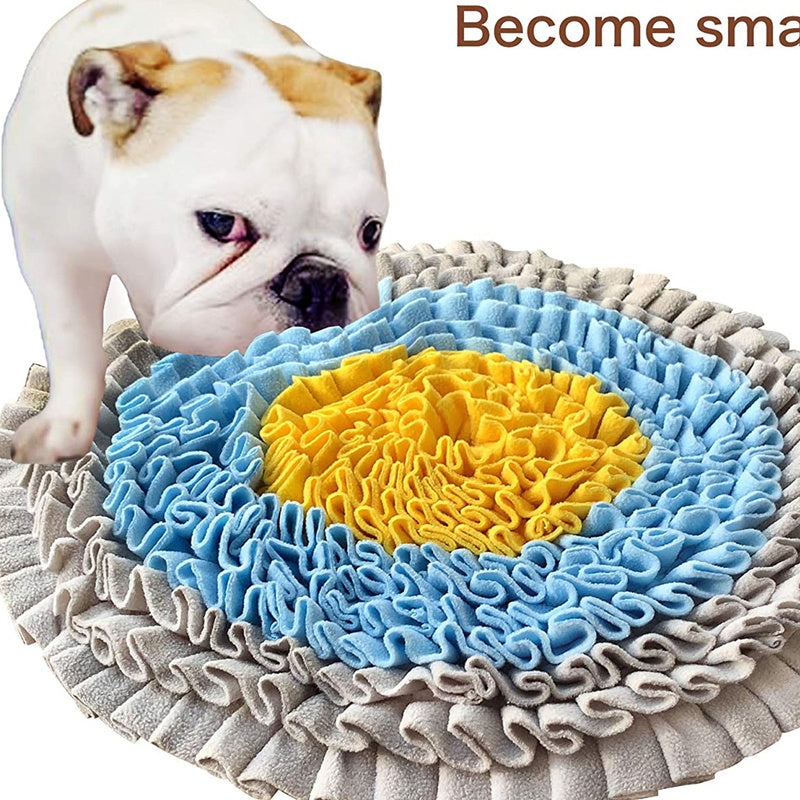 HKM-650899 Pet Educational Smelling Training Blanket in Gray - Anti-Slip Slow Feeder Mat for Dogs, Easy to Clean Flannel Design