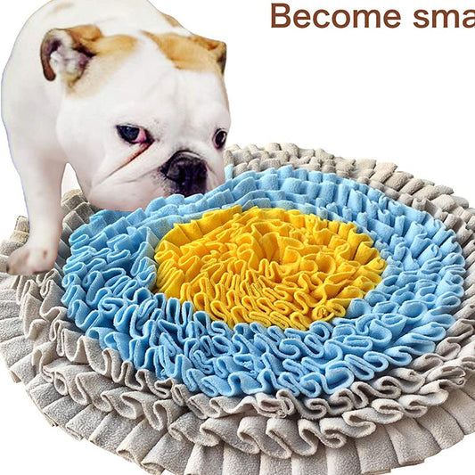 HKM-650899 Pet Educational Smelling Training Blanket in Gray - Anti-Slip Slow Feeder Mat for Dogs, Easy to Clean Flannel Design
