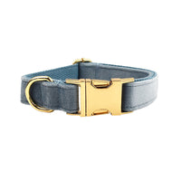 HKM-587347 Soft Velvet Dog Collar with Accessories for XS to XL Sizes