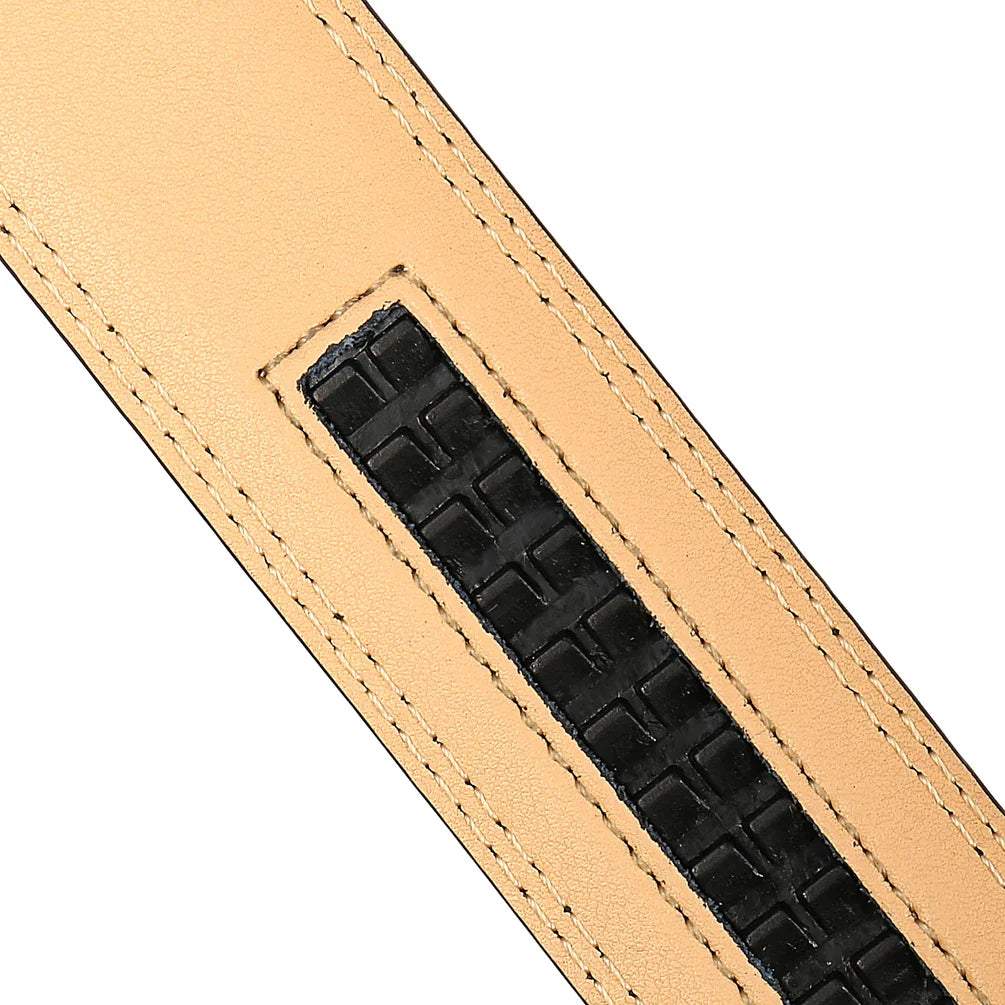 HKM-015315 Men's 3.1CM Automatic Leather Belt with Adjustable Buckle - Model LY31-3351