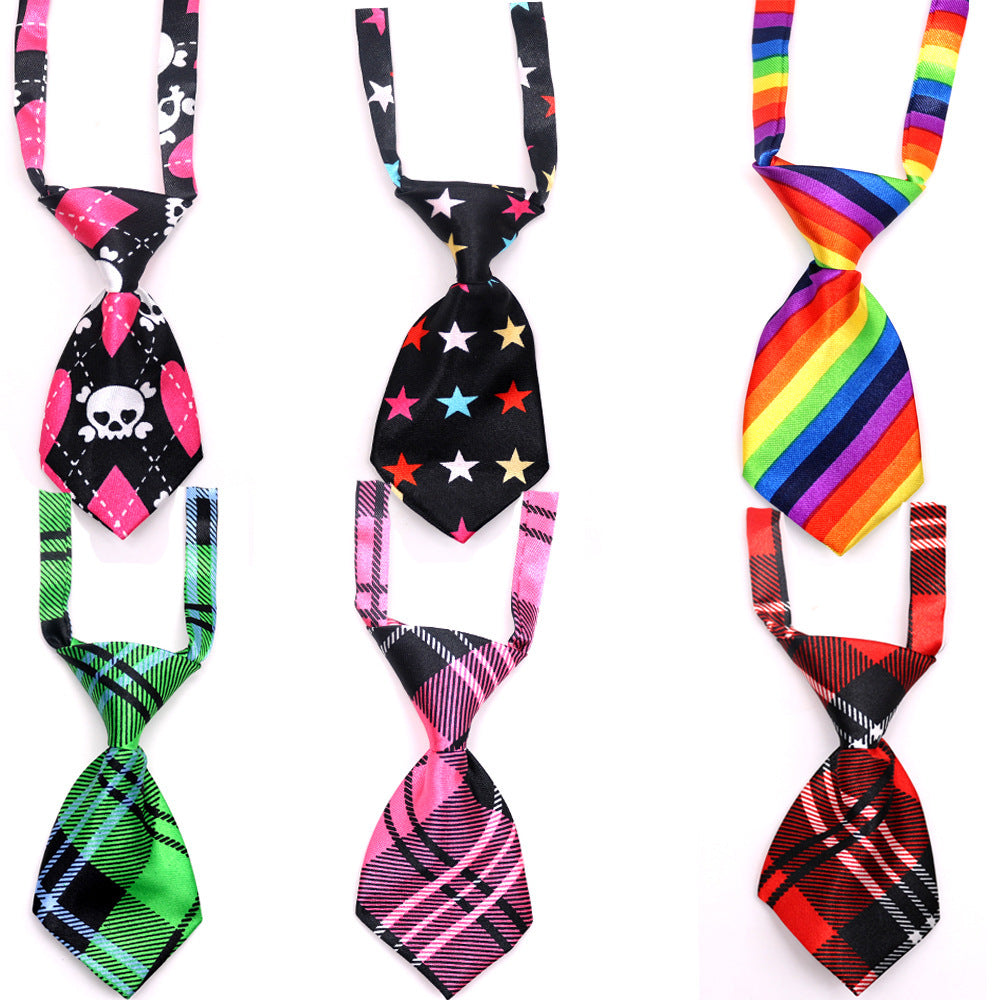 HKM-008083 Adjustable Kids' Pet Ties - Cloth Decoration for Dogs, Small Size 11CM x 5CM, Neck 22CM-45CM, 50PCS Pack