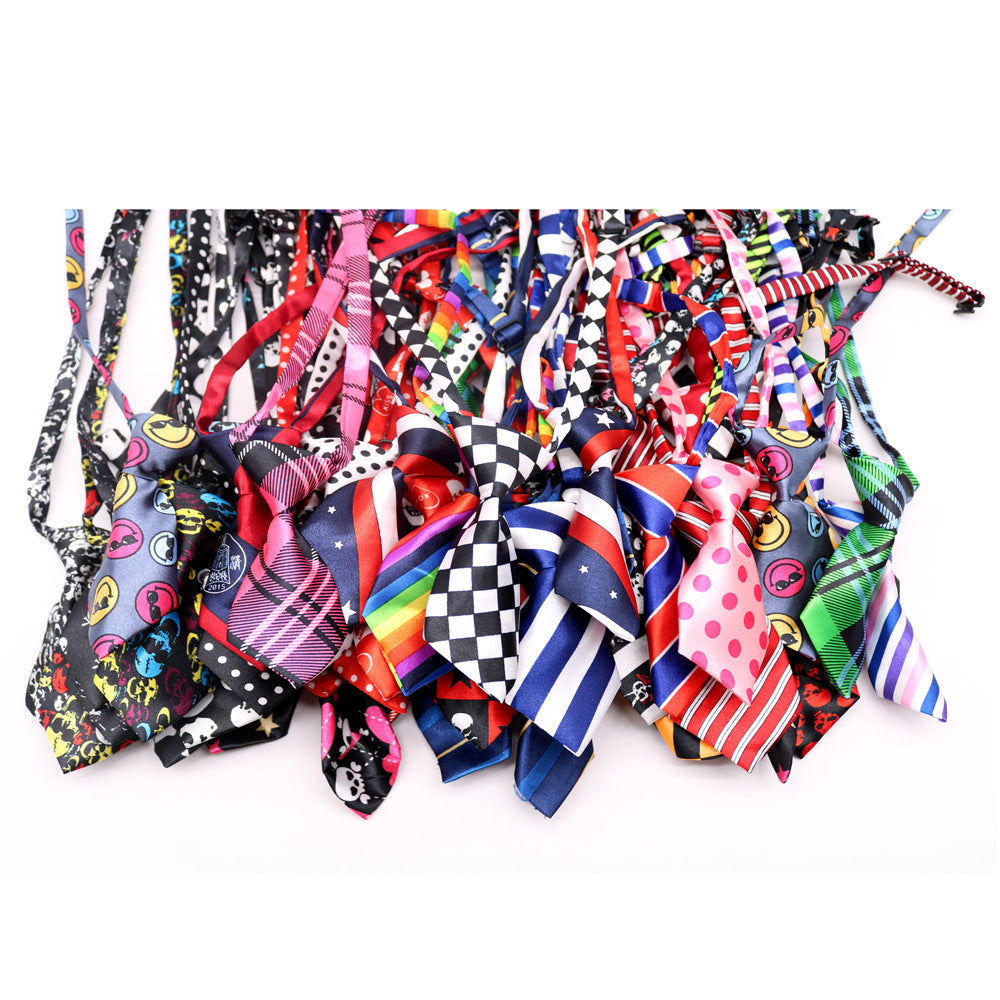HKM-008083 Adjustable Kids' Pet Ties - Cloth Decoration for Dogs, Small Size 11CM x 5CM, Neck 22CM-45CM, 50PCS Pack