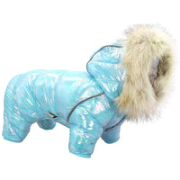 HKM-959187 Colorful Four-Legged Dog Sweater with Buttoned Hat and Reflective Design