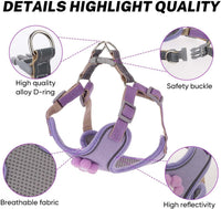HKM-422355 Breathable Mesh Dog Harness with Reflective Strips and Quick Release Buckle for Small to Large Dogs