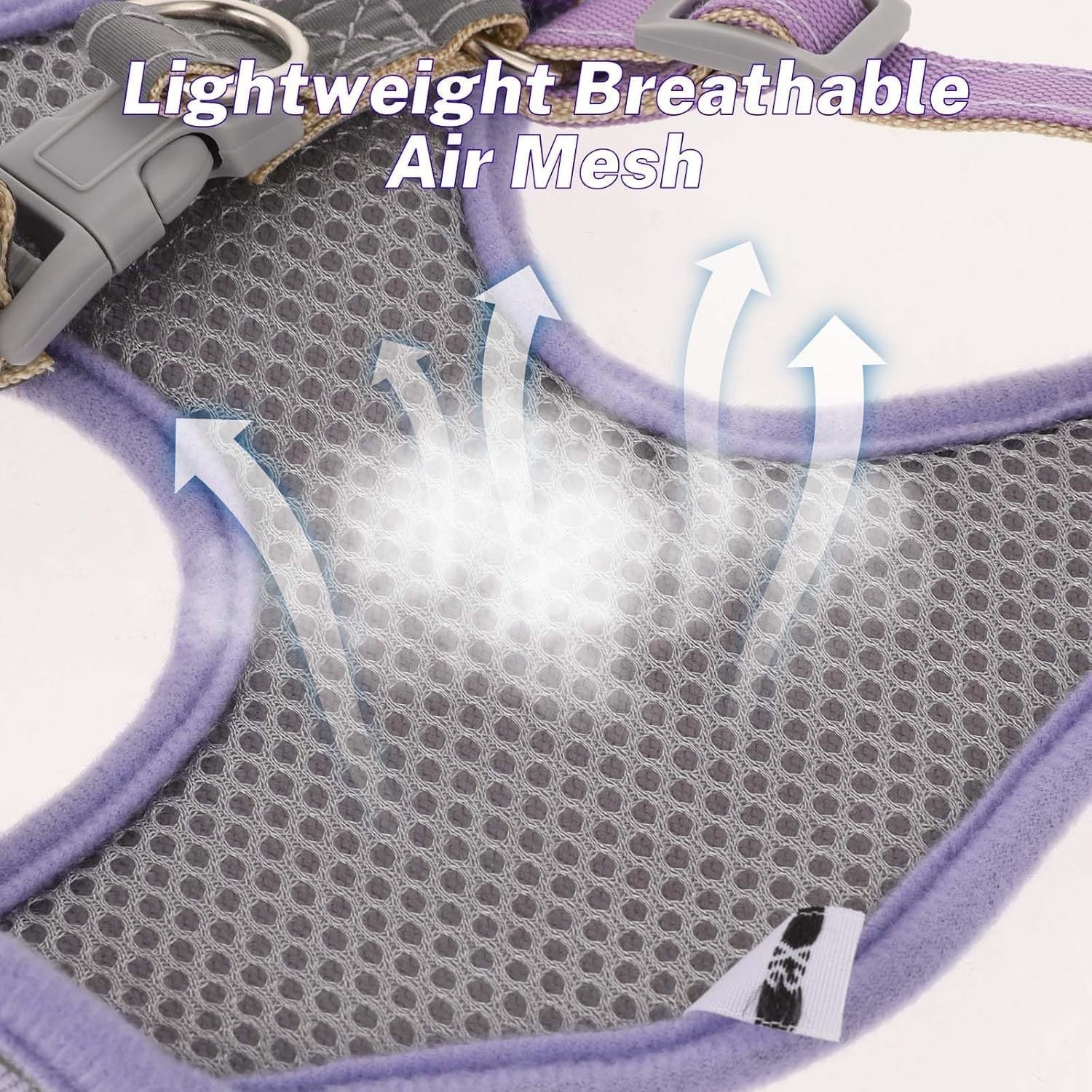 HKM-422355 Breathable Mesh Dog Harness with Reflective Strips and Quick Release Buckle for Small to Large Dogs