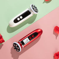 HKM-147731 RF Multi-Function Radiofrequency Cosmetic Instrument - Red/White, ABS Material, 5 Gears, Compact Design