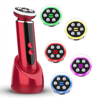 HKM-147731 RF Multi-Function Radiofrequency Cosmetic Instrument - Red/White, ABS Material, 5 Gears, Compact Design
