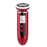 HKM-147731 RF Multi-Function Radiofrequency Cosmetic Instrument - Red/White, ABS Material, 5 Gears, Compact Design