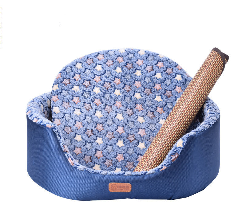 HKM-147667 Universal Washable Oval Pet Bed with Oxford Cloth Jacket and Sponge Inner Core for Dogs and Cats