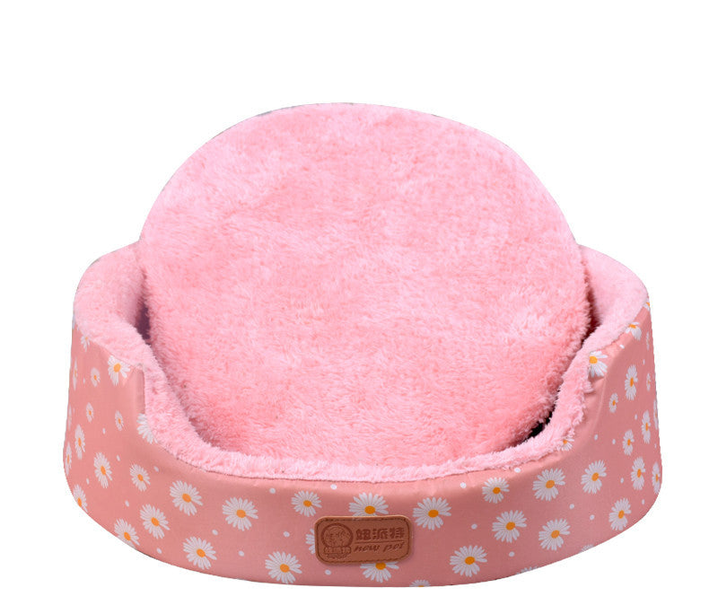 HKM-147667 Universal Washable Oval Pet Bed with Oxford Cloth Jacket and Sponge Inner Core for Dogs and Cats