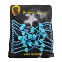 HKM-298899 Korean Steel Wire Hair Comb with Heart Bead Design - Available in Multiple Colors