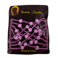HKM-298899 Korean Steel Wire Hair Comb with Heart Bead Design - Available in Multiple Colors