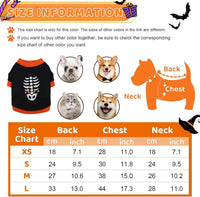 HKM-953107 Halloween Pet Skeleton Costume Sweatshirt for Dogs and Cats, Lightweight & Comfortable for Chihuahua, Dachshund, and French Bulldog
