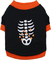 HKM-953107 Halloween Pet Skeleton Costume Sweatshirt for Dogs and Cats, Lightweight & Comfortable for Chihuahua, Dachshund, and French Bulldog