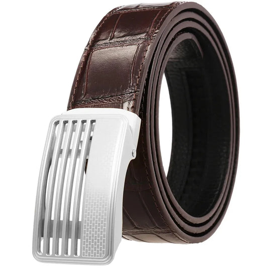 HKM-752019 Genuine Leather Casual Belt with Stainless Steel Buckle - Model LY36-61437-8