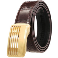 HKM-752019 Genuine Leather Casual Belt with Stainless Steel Buckle - Model LY36-61437-8