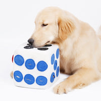 HKM-861331 Colorful Dice-Shaped Dog Training Toy for Play and Sniffing - Soft Polar Fleece, 20x20x20CM