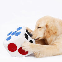 HKM-861331 Colorful Dice-Shaped Dog Training Toy for Play and Sniffing - Soft Polar Fleece, 20x20x20CM