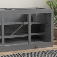 HKM-267859 Oversized Wooden Hamster and Small Animal Habitat with Adjustable Roof and Easy Access