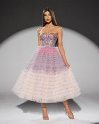 HKM-567763 Elegant Purple Evening Gown for Women - Model EZ25206