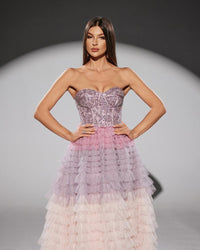 HKM-567763 Elegant Purple Evening Gown for Women - Model EZ25206