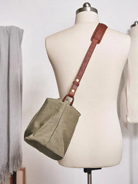 HKM-105427 Canvas Sling Travel Weekender Bag with Leather Handles - 38*23*19cm