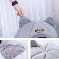 HKM-604115 Cozy Semi-Enclosed Pet Nest with Soft Plush and Supportive Padding