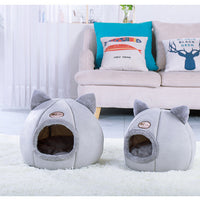 HKM-604115 Cozy Semi-Enclosed Pet Nest with Soft Plush and Supportive Padding