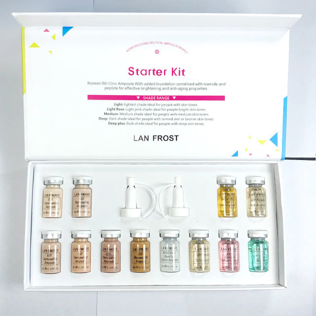 HKM-319635 Korean 8ml BB Cream & Booster Ampoule Starter Kit - 12 Vials for Radiant Skin