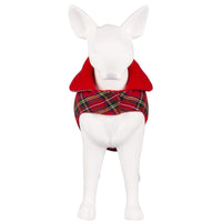 HKM-362131 Thickened Warm Cotton Dog Coat in Red Plaid - Pet Clothing for All Sizes