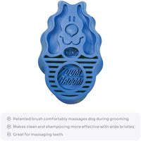 HKM-187859 Blue Dog Grooming and Shampooing Brush - Hair Removal and Massage Tool for Healthy Coat