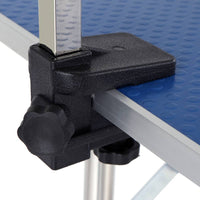 HKM-498131 Heavy Duty Stainless Steel Folding Pet Grooming Table with Adjustable Arm and Rubber Surface
