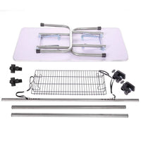 HKM-498131 Heavy Duty Stainless Steel Folding Pet Grooming Table with Adjustable Arm and Rubber Surface