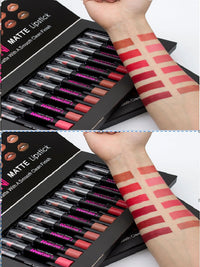 HKM-283731 Matte Waterproof Long-lasting Velvet Lipstick Set - 12 Colors for Smooth, Hydrated Lips