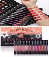 HKM-283731 Matte Waterproof Long-lasting Velvet Lipstick Set - 12 Colors for Smooth, Hydrated Lips