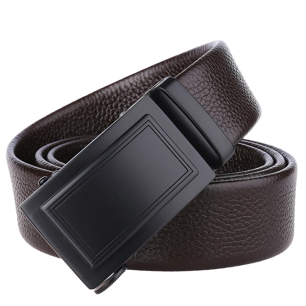 HKM-929363 Genuine Leather Men’s Belt - Classic Design with Durable Buckle, Model LY36-21703-5