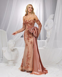 HKM-911251 Elegant Brown Evening Dress for Women - Style EZ25184