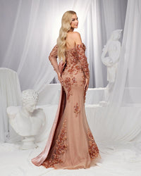 HKM-911251 Elegant Brown Evening Dress for Women - Style EZ25184