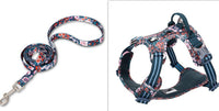 HKM-829075 Floral Pet Dog Chest Strap with Reflective Nylon and Aluminum Buckle for Enhanced Safety