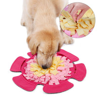 HKM-697811 Flower-Shaped Sniff Toy Dog Yoga Mat - Soft Polar Fleece, 48x48CM