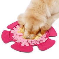 HKM-697811 Flower-Shaped Sniff Toy Dog Yoga Mat - Soft Polar Fleece, 48x48CM
