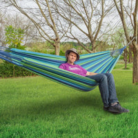 HKM-549139 Extra Long & Wide Double Hammock for Camping, Travel, Backyard, and Indoor Use with Carrying Pouch