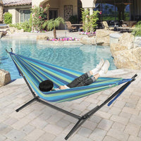 HKM-549139 Extra Long & Wide Double Hammock for Camping, Travel, Backyard, and Indoor Use with Carrying Pouch