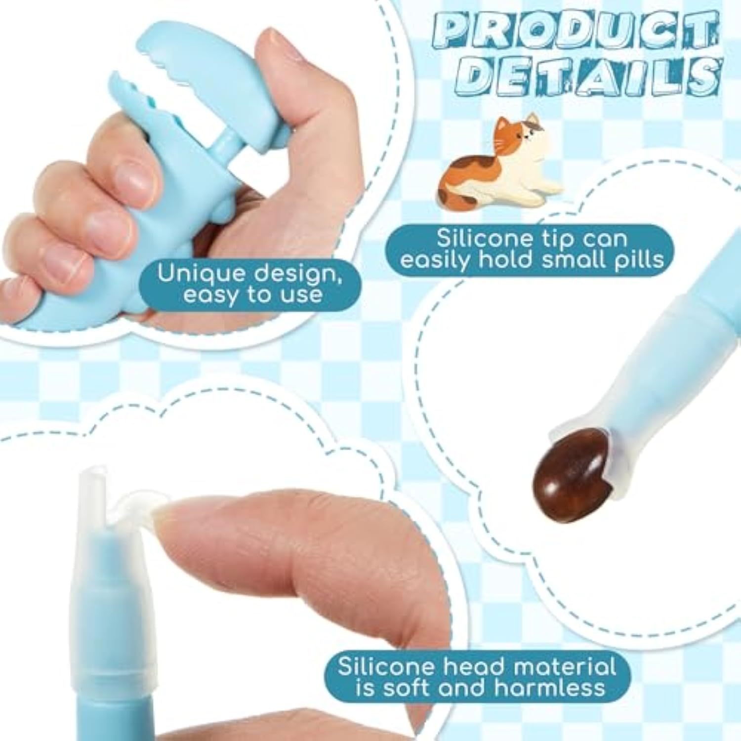 HKM-919763 Pet Pill Shooter Dispenser for Cats and Dogs – 2 Pcs Silicone Syringes with Soft Tip for Easy Oral Medication