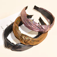 HKM-662035 Korean Style Wide-Side Hairpin Headband with Geometric Design