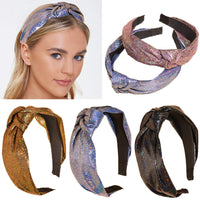 HKM-662035 Korean Style Wide-Side Hairpin Headband with Geometric Design